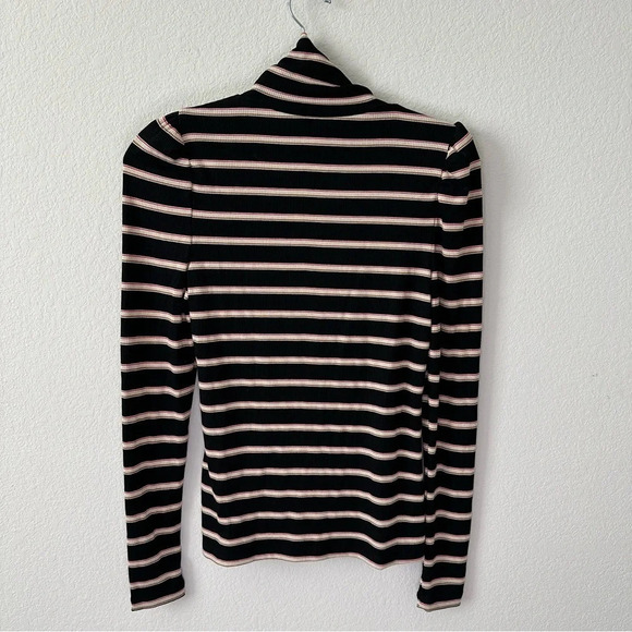 NWT VERONICA BEARD Cedar Striped Ribbed Jersey Turtleneck SZ S - Picture 7 of 7